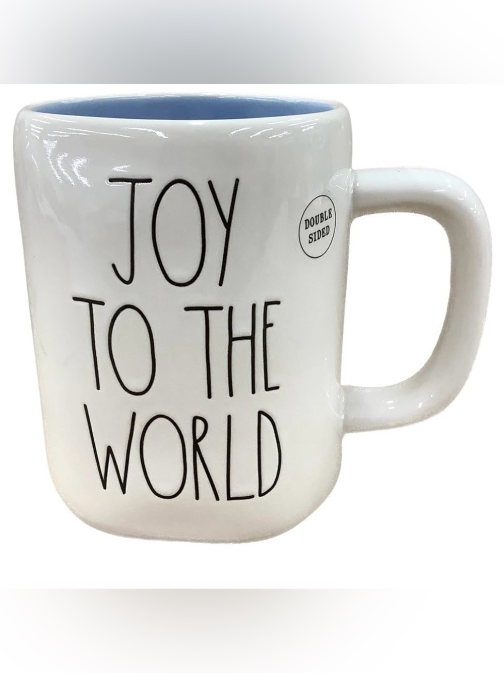 Rae Dunn 'Joy to the World' Pink & Blue Tree Ceramic Double Sided  Mug